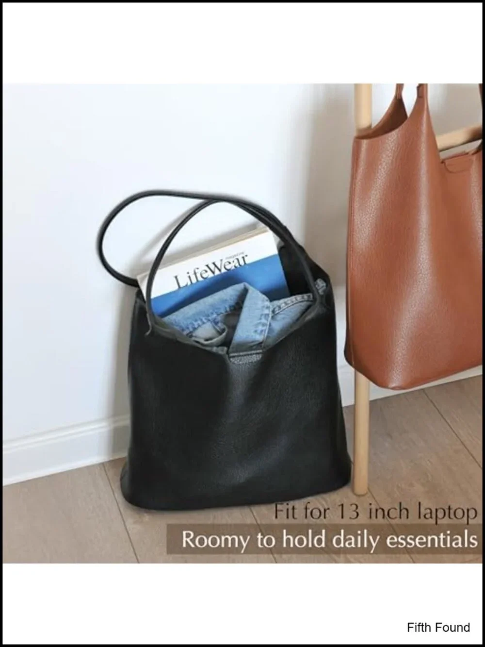 Vegan Leather Tote Hobo Bag for Women Magnetic Snap Closure